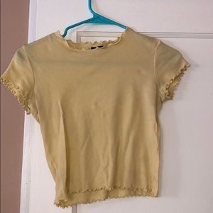 Brandy Melville yellow ruffle shirt